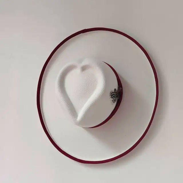 Breathable Cotton Blend Heart Fedora