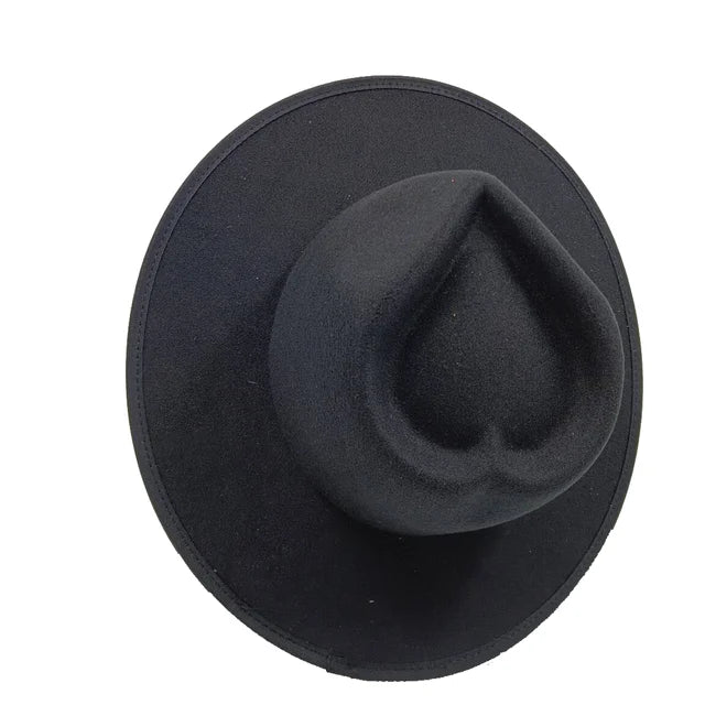 Breathable Cotton Blend Heart Fedora