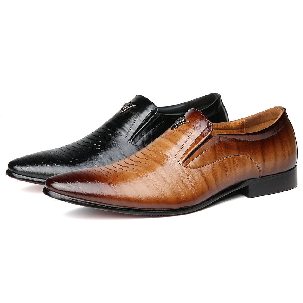 Men's Leather Print Dress Shoes