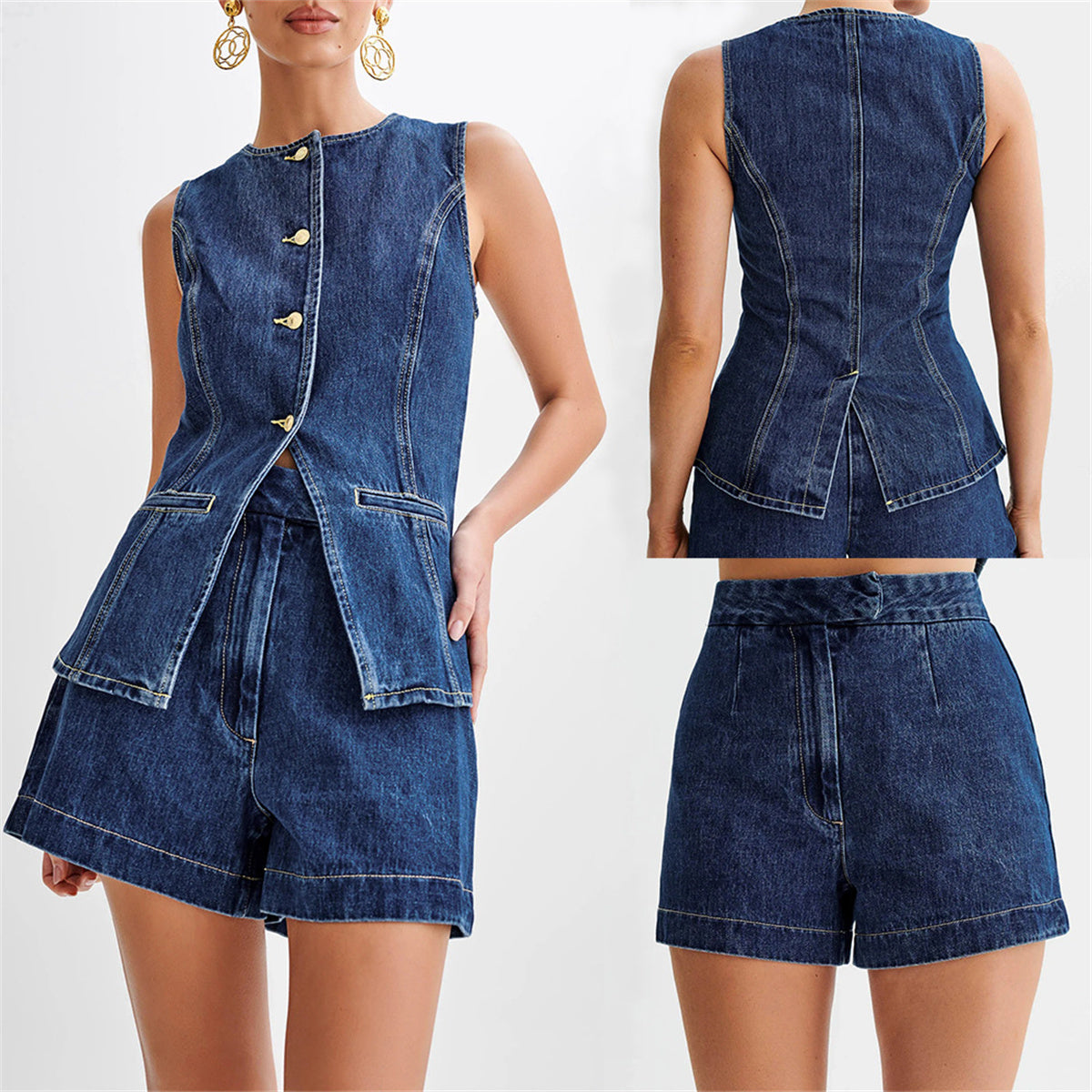 Denim Chic Two-Piece Set