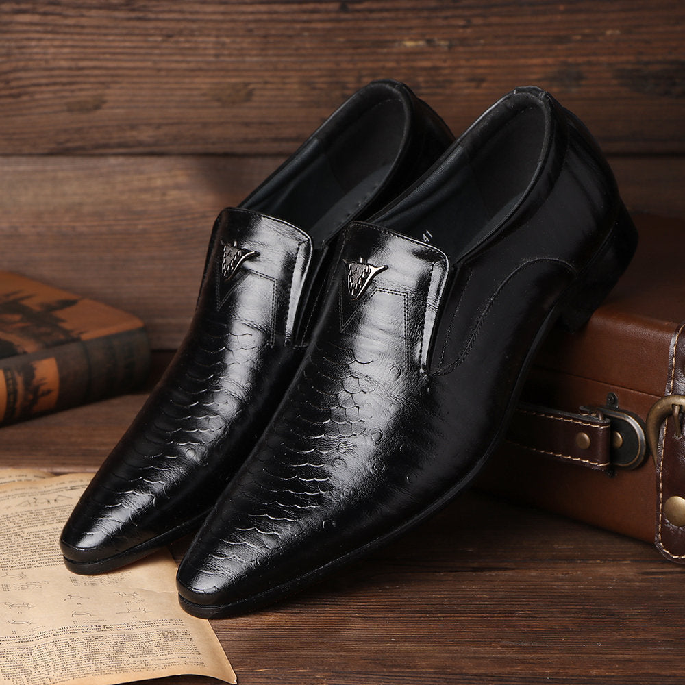 Men's Leather Print Dress Shoes