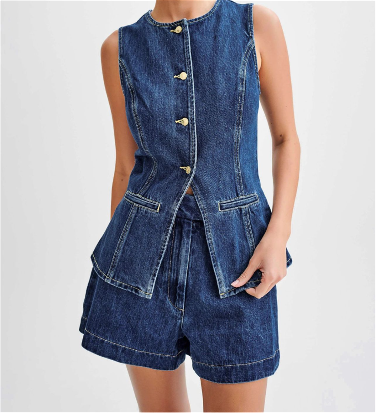 Denim Chic Two-Piece Set