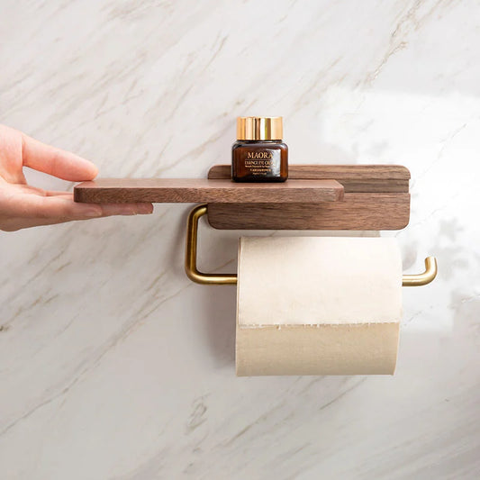 Wood & Brass Functional TP Holder