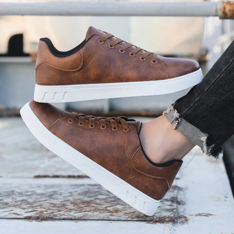 Classic Style Leather Sneakers