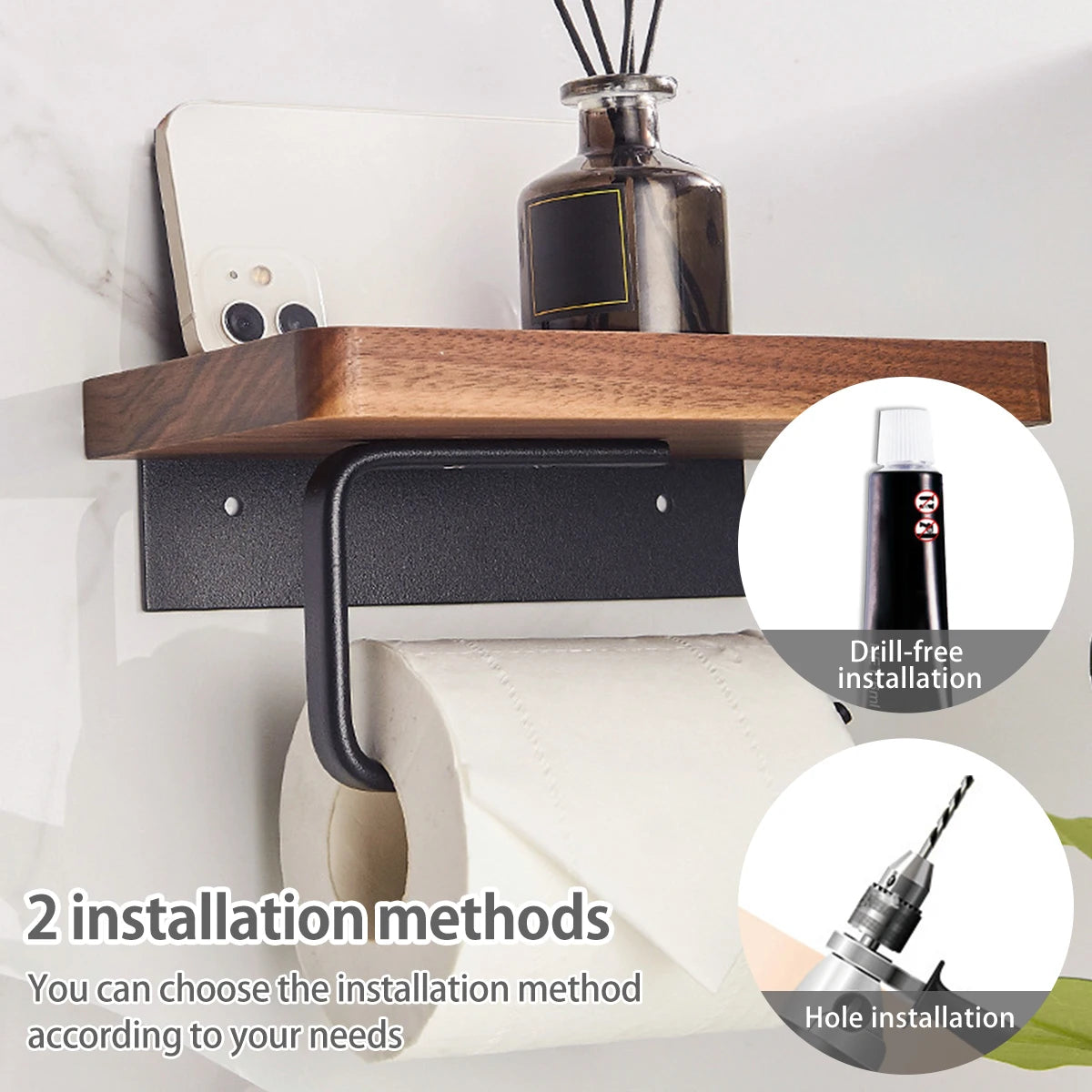 Wall-Mounted Wooden TP Hanger