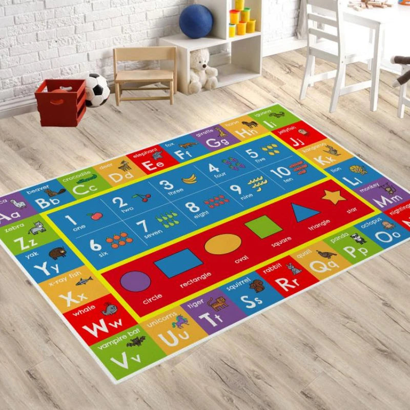 Montessori Style Education Anti-Slip Rug ABC's & Numbers