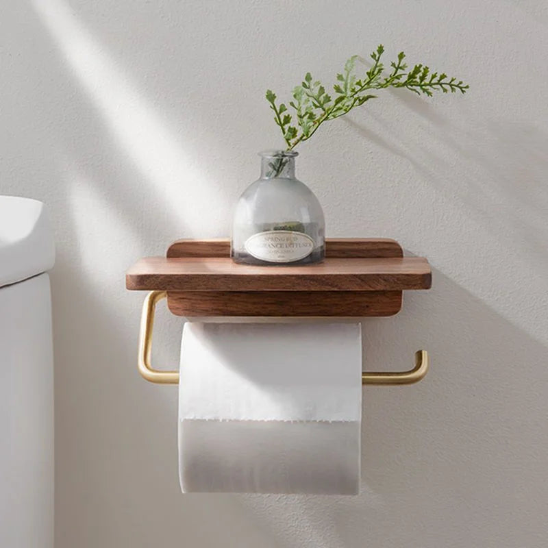 Wood & Brass Functional TP Holder