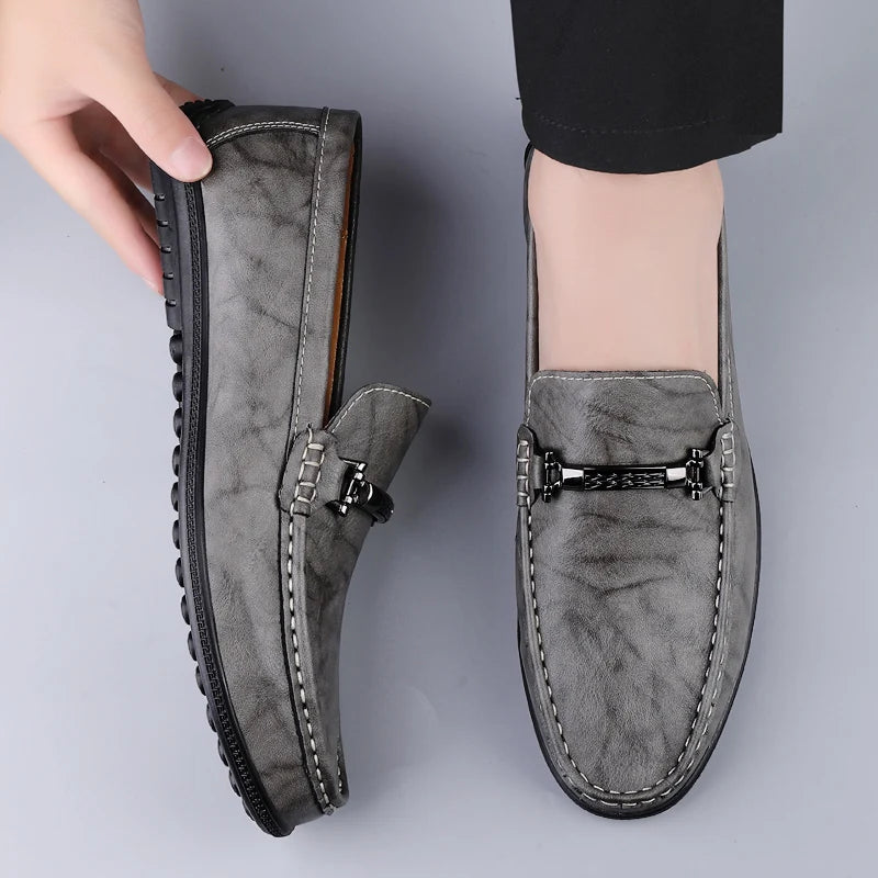 Genuine Leather Penny Loafers