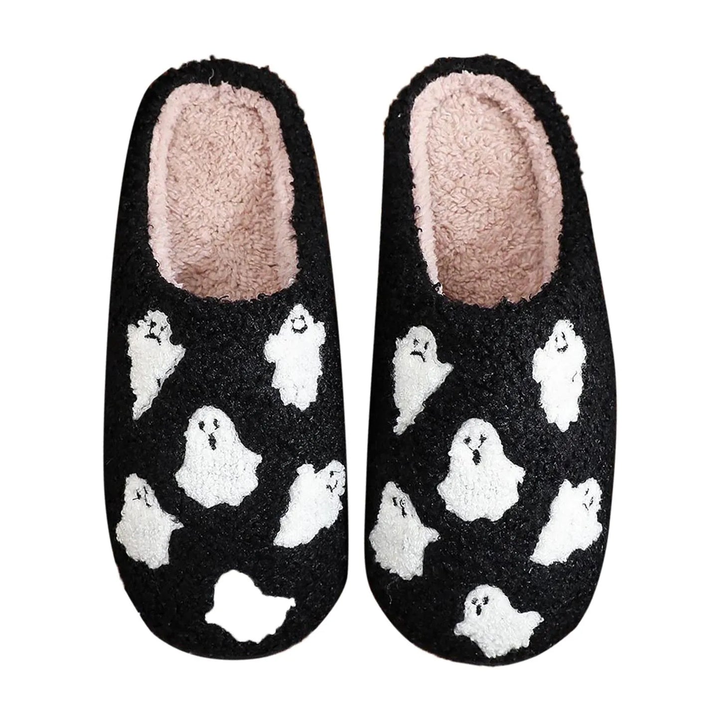 Couple Models Winter Fashion Halloween Cute Ghost Pattern Cotton Slippers Men And Women Soft Comfortable Home Warm Slippers