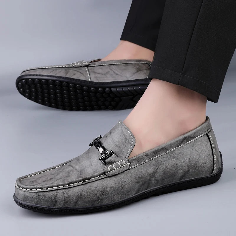 Genuine Leather Penny Loafers