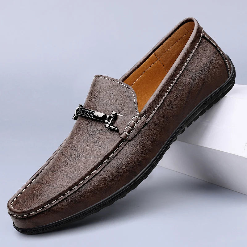 Genuine Leather Penny Loafers