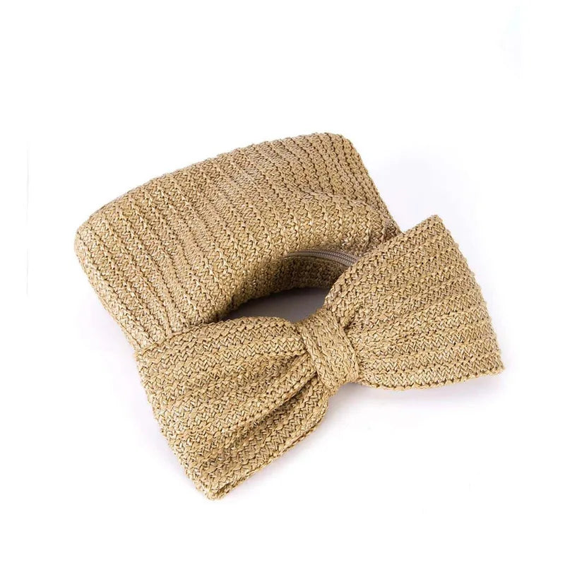 Bowknot Woven Clutch