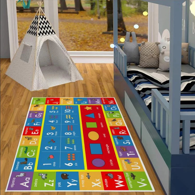 Montessori Style Education Anti-Slip Rug ABC's & Numbers