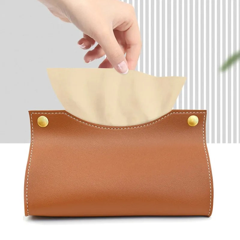 True Modern Leather Tissue Box Holder