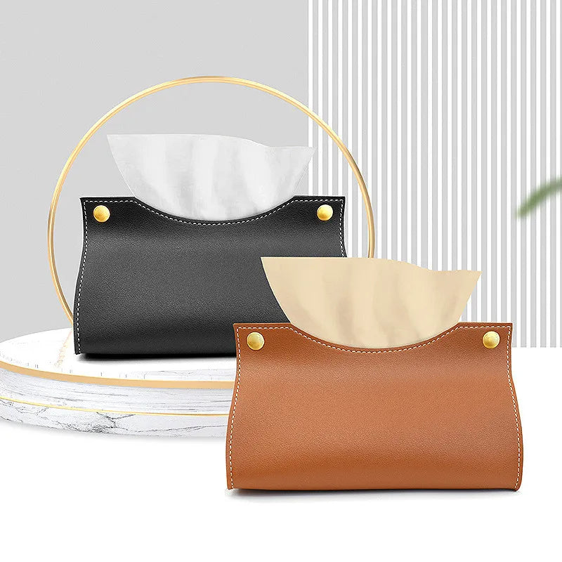 True Modern Leather Tissue Box Holder