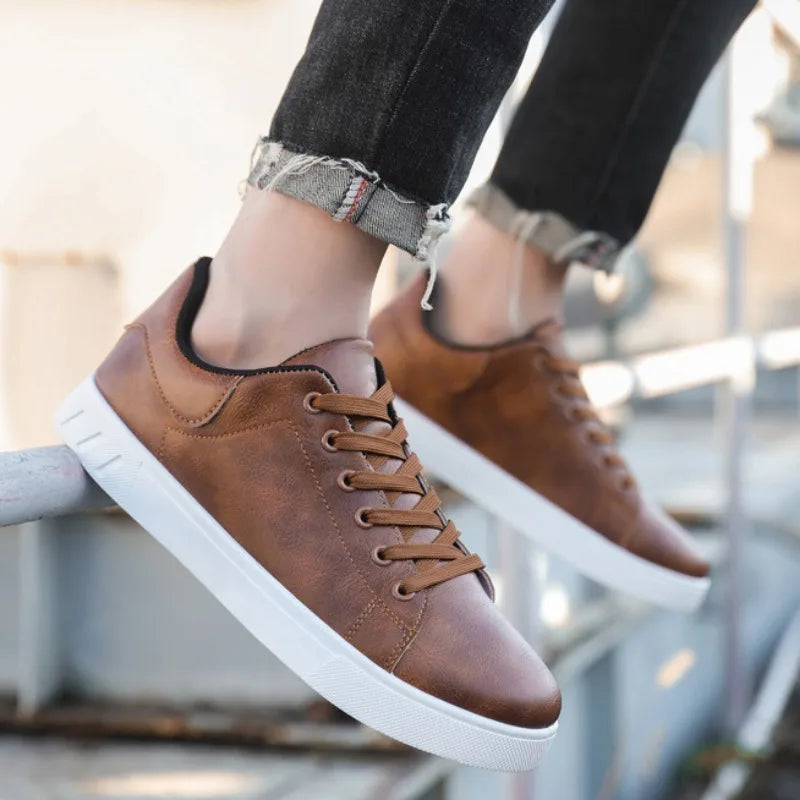 Classic Style Leather Sneakers