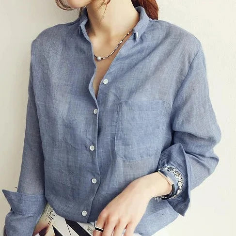 Chic Classic Linen Button-Up Shirt