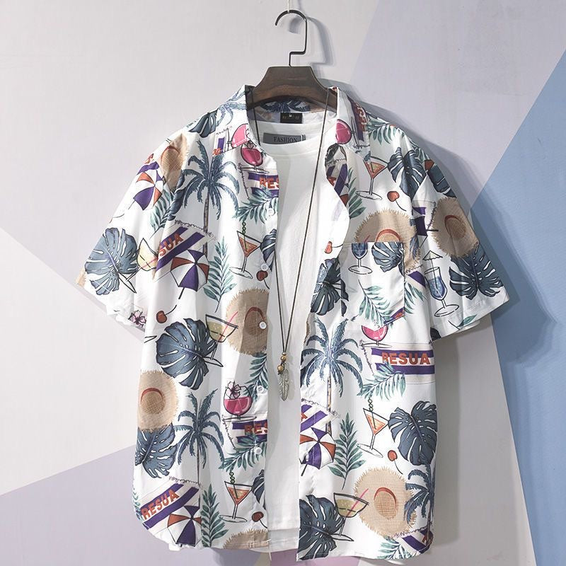 Men's Hawaiian Print Loose Shirt