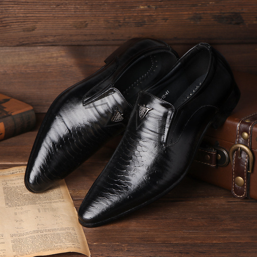 Men's Leather Print Dress Shoes